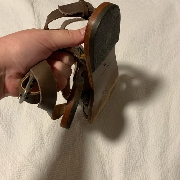 Free People Torrence Leather Aztec Embroidered Sandals Size 38 - Picture 3 of 6